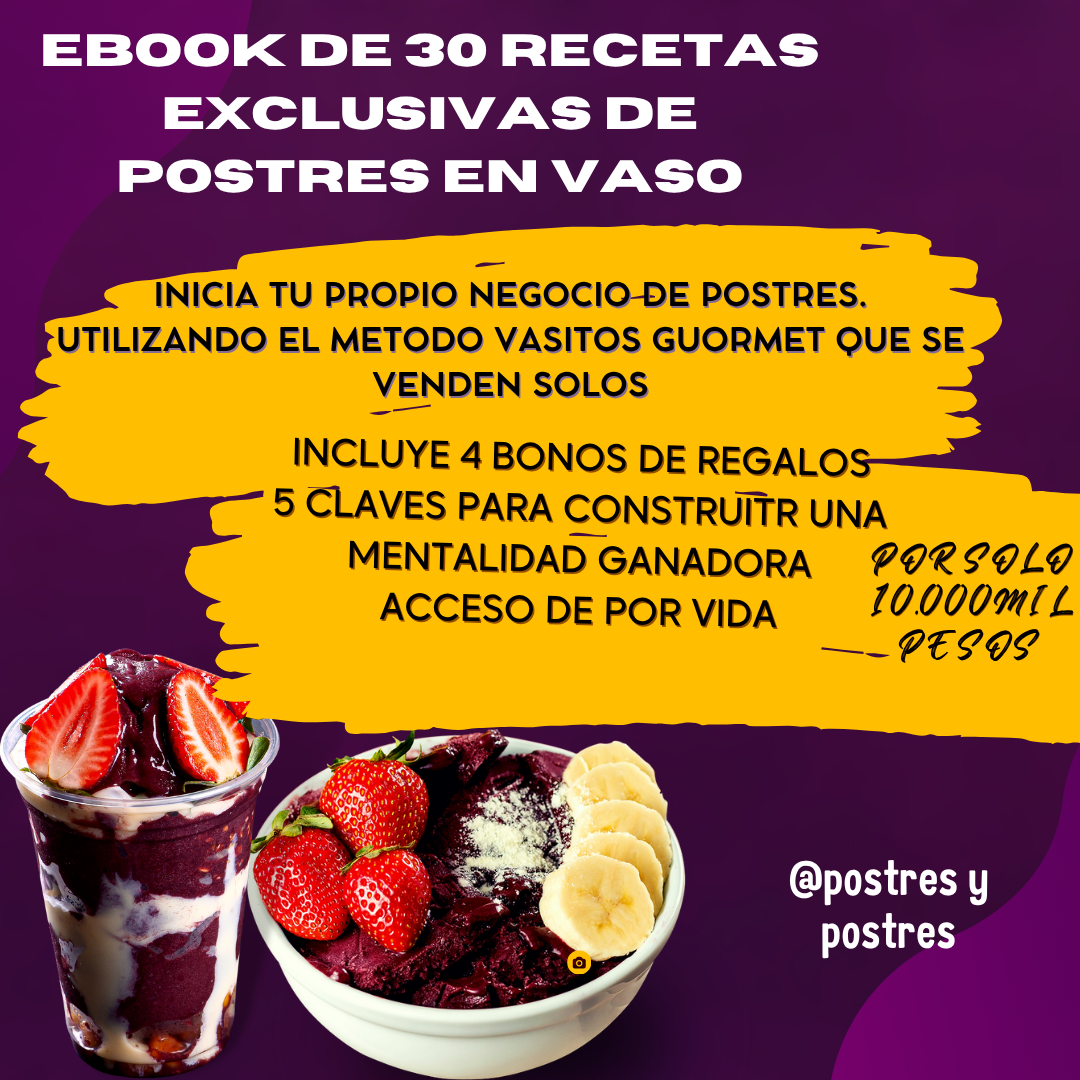 Recetario de Vasitos Gourmet que se Venden Solos! 🚀